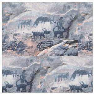 Tissu pétroglyphes américains