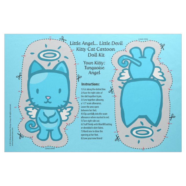 Tissu Peu d'ange… petit kit de poupée de chat de Kitty (Fat Quarter)