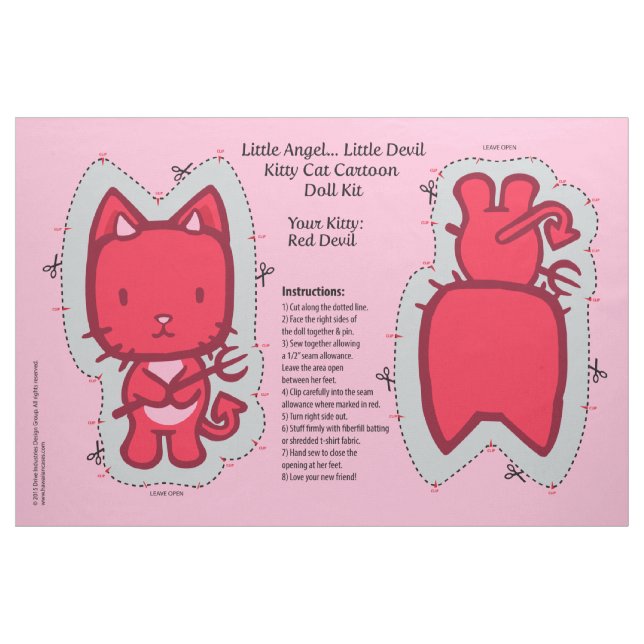 Tissu Peu d'ange… petit kit de poupée de chat de Kitty (Fat Quarter)