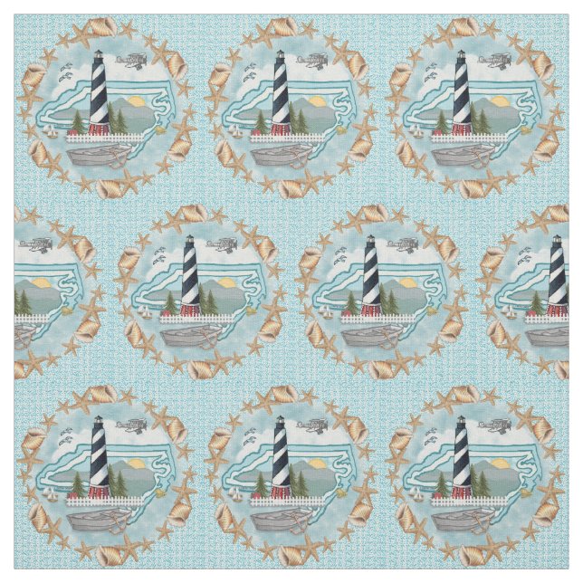 Tissu Phare de North Carolina Shells (Échantillon)