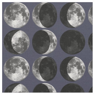 Tissu Phases de la lune. Ciel étoilé noir noir Abstrai