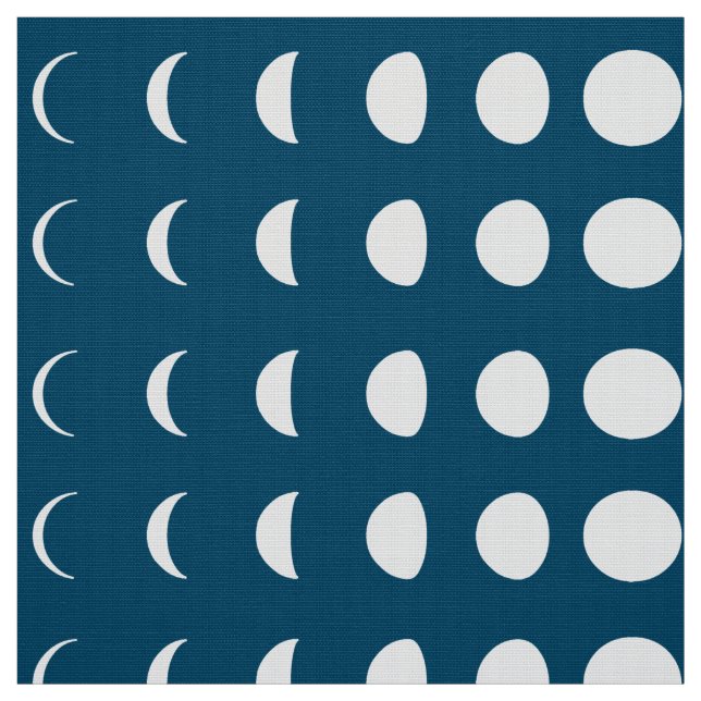 Tissu Phases de la Lune sur Deep Midnight Blue (Échantillon)