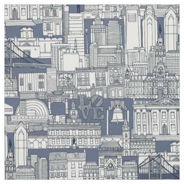 Tissu Philadelphie toile bleu indigo (Échantillon)