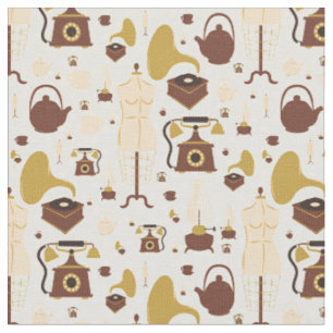 Tissu phonographe antique vintage rétro mannequin sepia