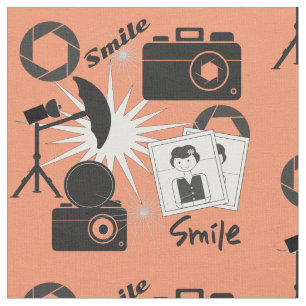 Tissu Photographie Camera Smile Fun Photographes Motif