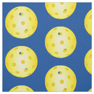 Tissu Pickleball Yellow Ball Motif sur Blue