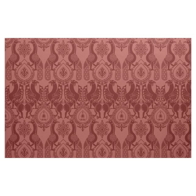 Tissu Pics et dragons médiévaux rouges foncés (Fat Quarter)