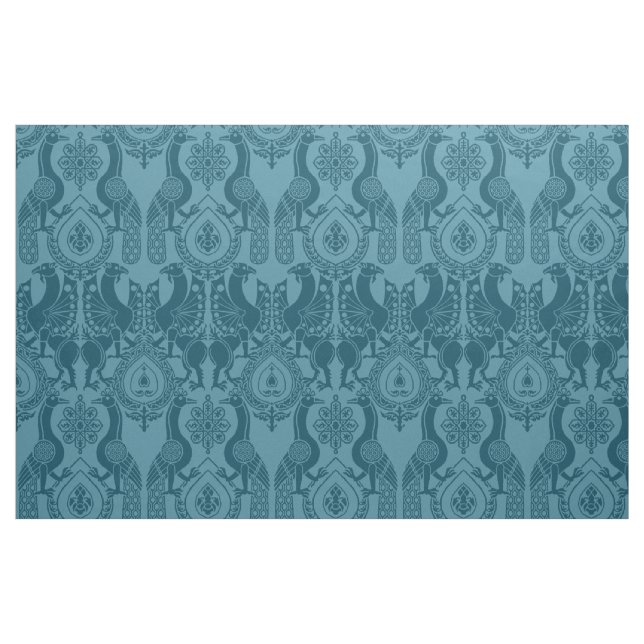 Tissu Pics et dragons médiévaux turquoises (Fat Quarter)