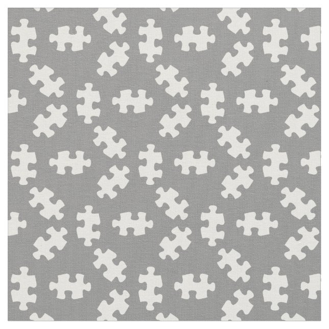Tissu Pièces de puzzle Gris et blanc (Fermer)