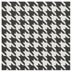 Tissu Pied-de-poule noir et blanc classique