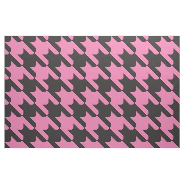 Tissu Pied-de-poule Rose-Noir (Fat Quarter)