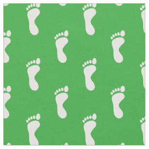 Tissu Pied Pieds Empreintes Blanc vert