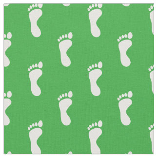 Tissu Pied Pieds Empreintes Blanc vert