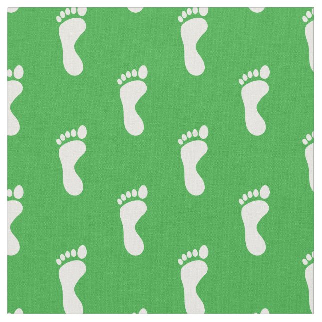 Tissu Pied Pieds Empreintes Blanc vert (Fermer)