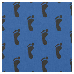 Tissu Pied Pieds Empreintes Bleu Turquoise