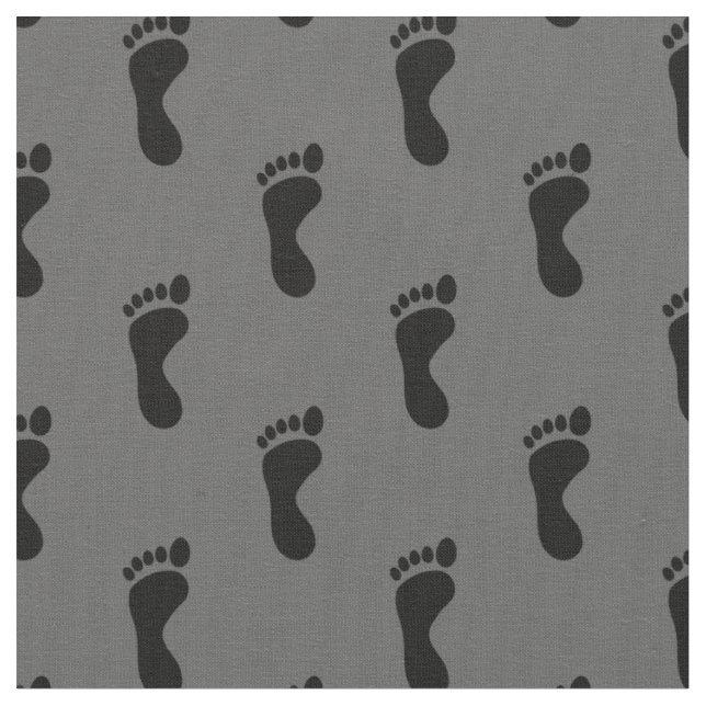 Tissu Pied Pieds Empreintes Gris Noir (Fermer)