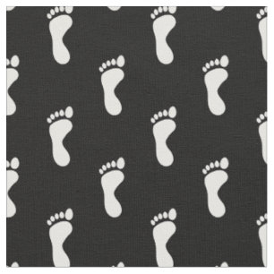 Tissu Pied Pieds Empreintes Noir Blanc