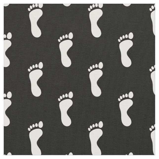 Tissu Pied Pieds Empreintes Noir Blanc (Fermer)