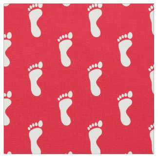 Tissu Pied Pieds Empreintes Rouge Blanc