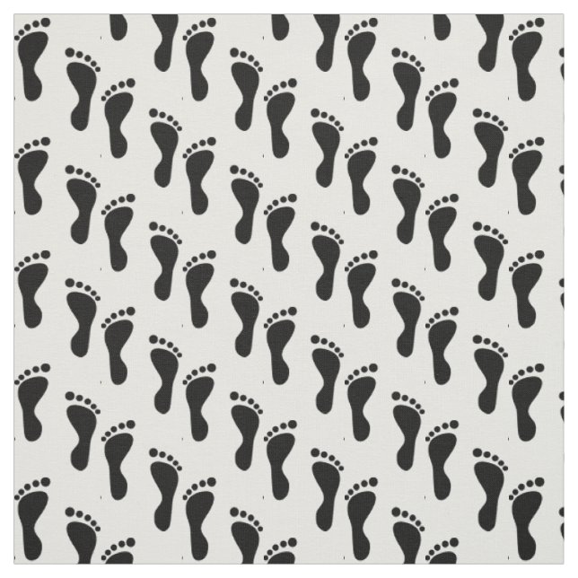 Tissu Pieds nus en noir et blanc (Échantillon)