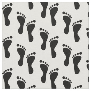 Tissu Pieds nus en noir et blanc