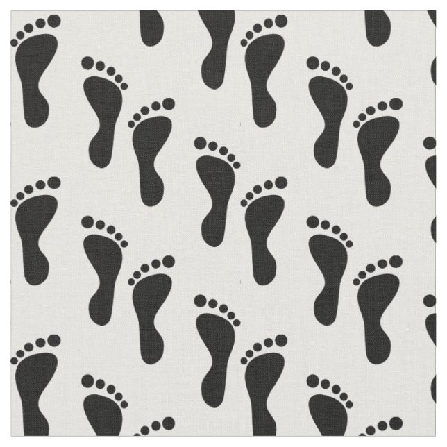 Tissu Pieds nus en noir et blanc (Fermer)