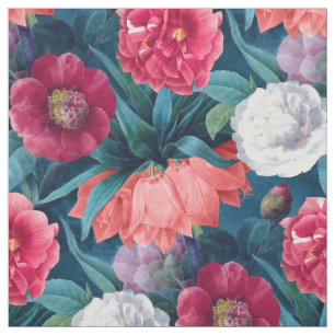 Tissu Pierre rouge, rose et blanche et fleurs de lys