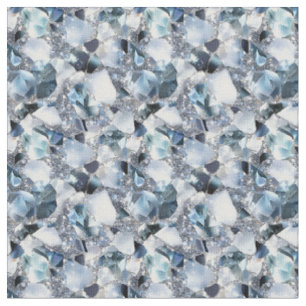 Tissu Pierres bleues et blanches