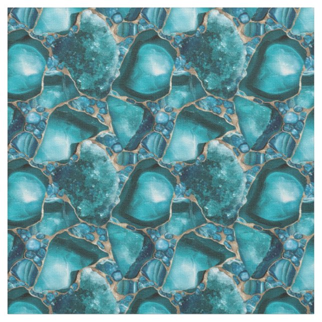 Tissu Pierres turquoises (Fermer)