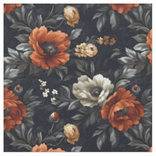 Tissu Pies de couleur automne sur noir