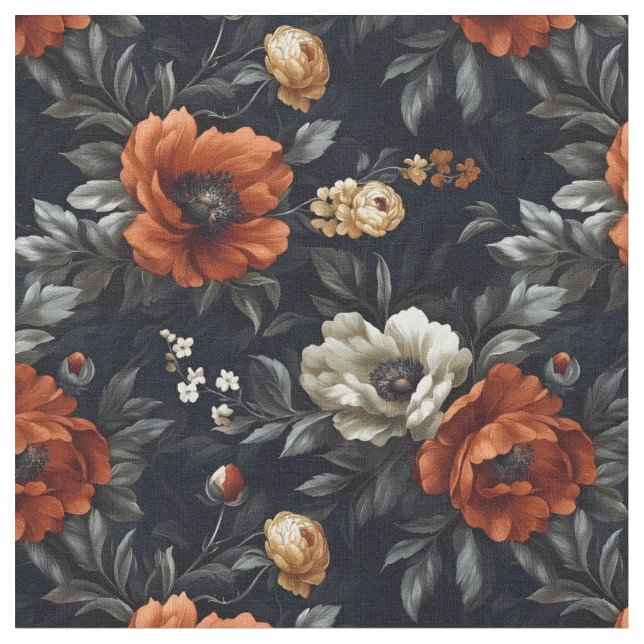 Tissu Pies de couleur automne sur noir (Fermer)