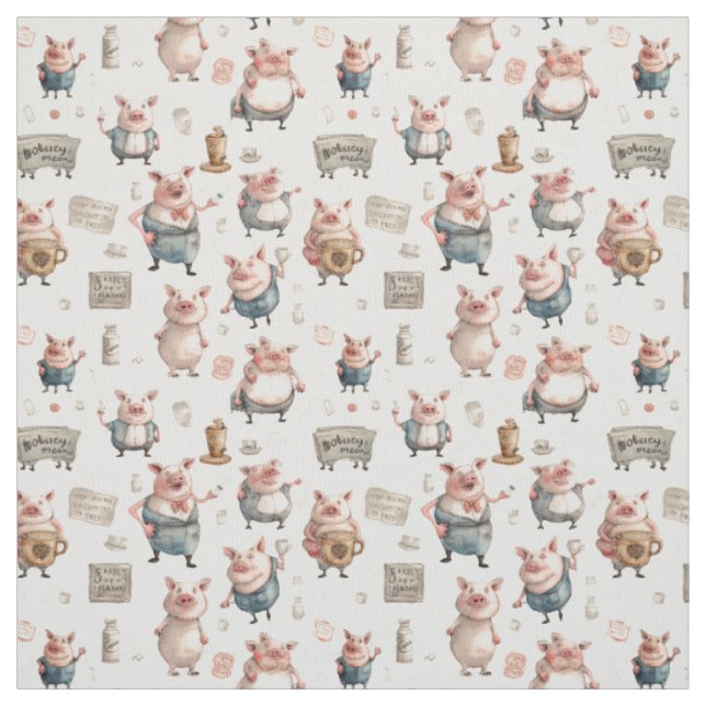 Tissu Piggy Perfection : Whimsy Pig (Échantillon)