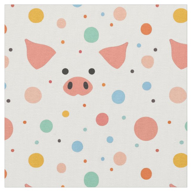 Tissu Piggy & pois (Fermer)