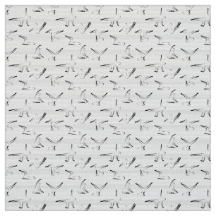 Tissu Pilates Poses Motif sans peau de couleur noire