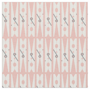 Tissu Pince à linge rose et blanche modelée