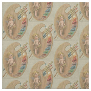 Tissu Pinceau de peinture de chérubin Cupidon Palette
