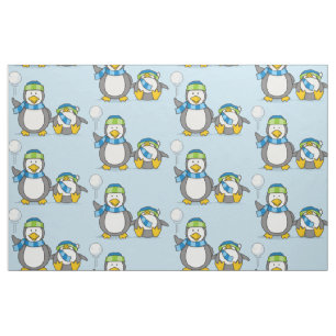 Tissu Pingouins à neige