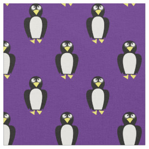 Tissu Pingouins mignons Enfants Bébé Pépinière pourpre