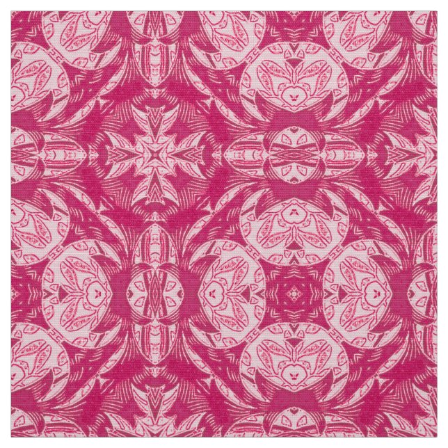 Tissu Pink Abstrait doux Motif Mandala (Échantillon)