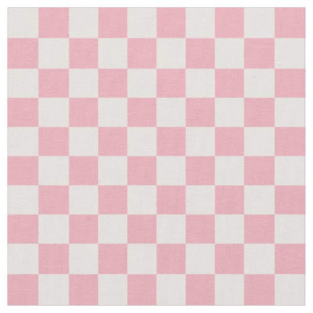 Tissu Pink Girly Checker Checkerboard Checkered Retro (Fermer)