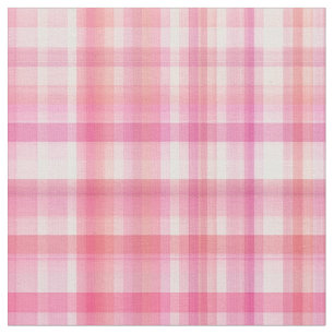 Tissu Pink Madras Plaid Stripes Imprimer Motif