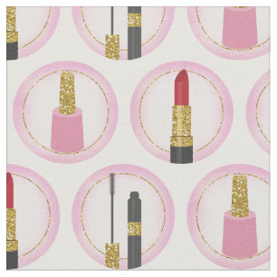 Tissu Pink Makeup Cosmetics Pattern Cosmetology