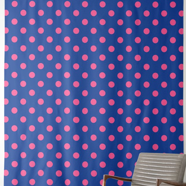 Tissu Pink On Blue Polka Dots Pattern Design (Créateur téléchargé)