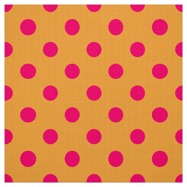 Tissu Pink On Orange Polka Dots Pattern Design  (Échantillon)