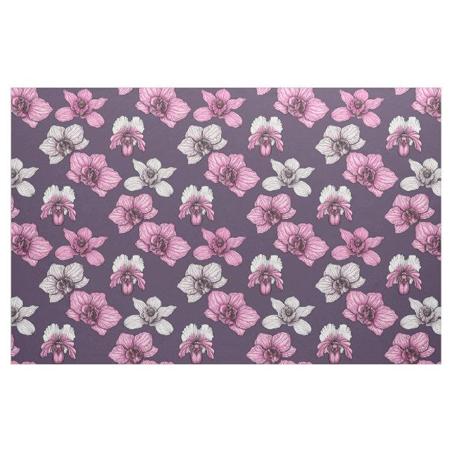 Tissu Pink orchid flowers (Fat Quarter)