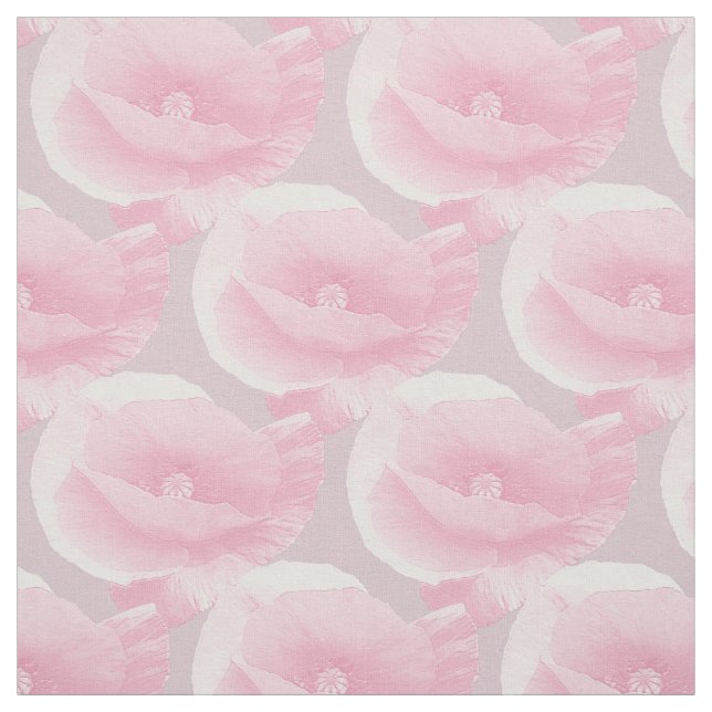 Tissu pink poppies. (Échantillon)