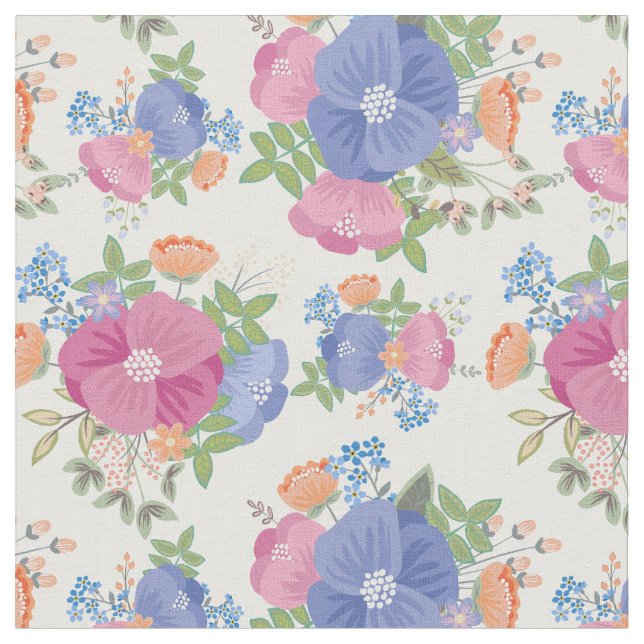 Tissu Pink Purple Pastel Floral (Fermer)