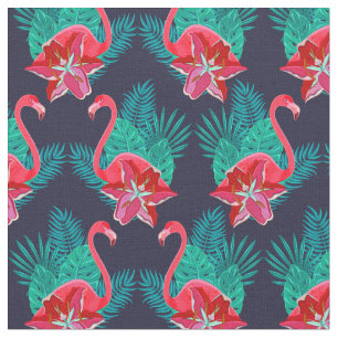 Tissu Pink Tropical Flamingo