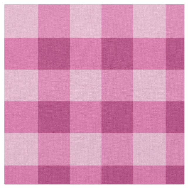 Tissu Pink White Gingham Check Combed Cotton Fabric (Fermer)