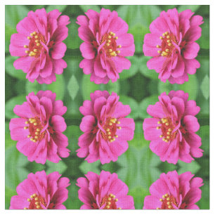 Tissu Pink Zinnia Flower Motif naturel